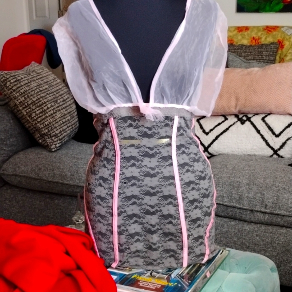 😶‍🌫️Lingerie sexy pink and grey